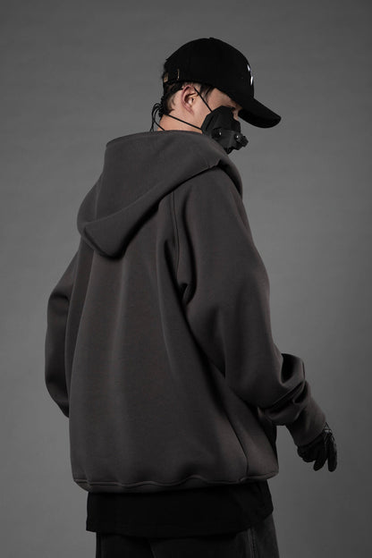 HiH38 Grey Layered Hoodie