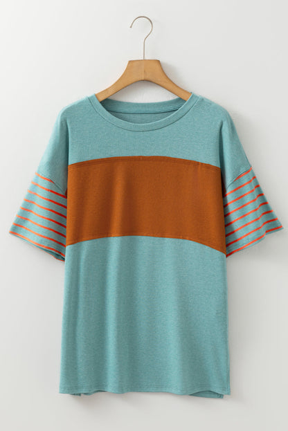 Colorblock Stripe Short Sleeve T-Shirt