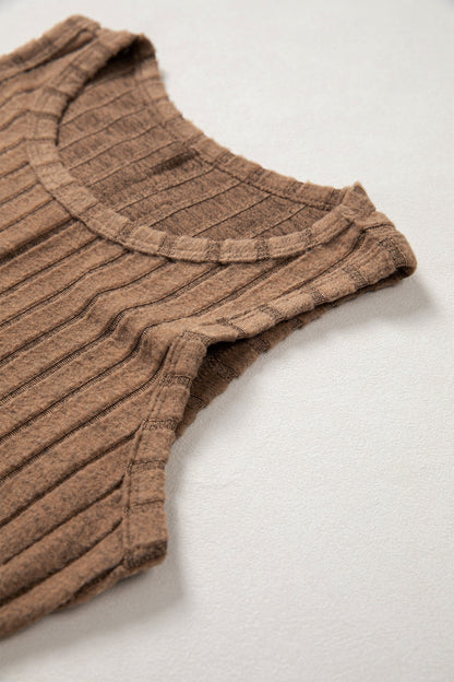 Solid Mineral Wash Ribbed Tank Top