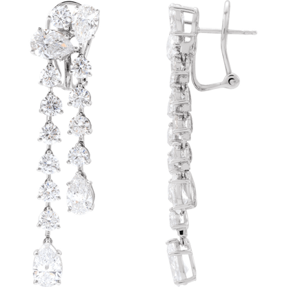Étoile Cascade Diamond Earrings 14K White Gold