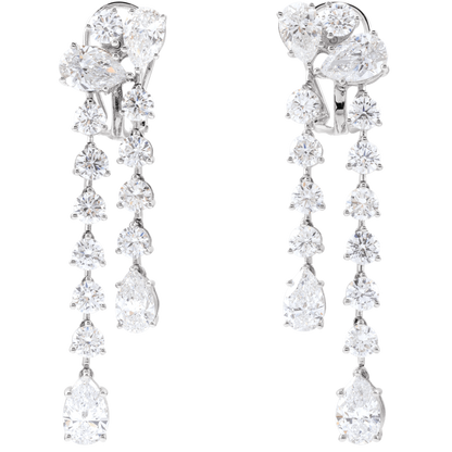 Étoile Cascade Diamond Earrings 14K White Gold