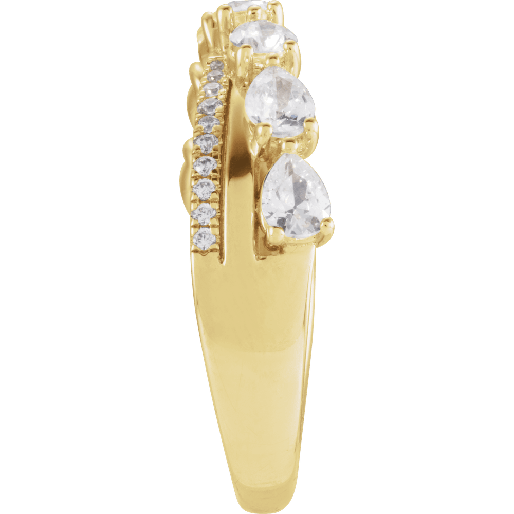 Éclat Pear Diamond Ring 14K White & Yellow Gold