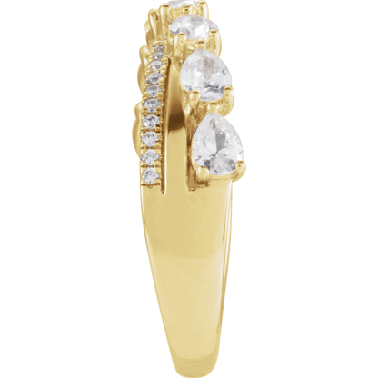 Éclat Pear Diamond Ring 14K White & Yellow Gold