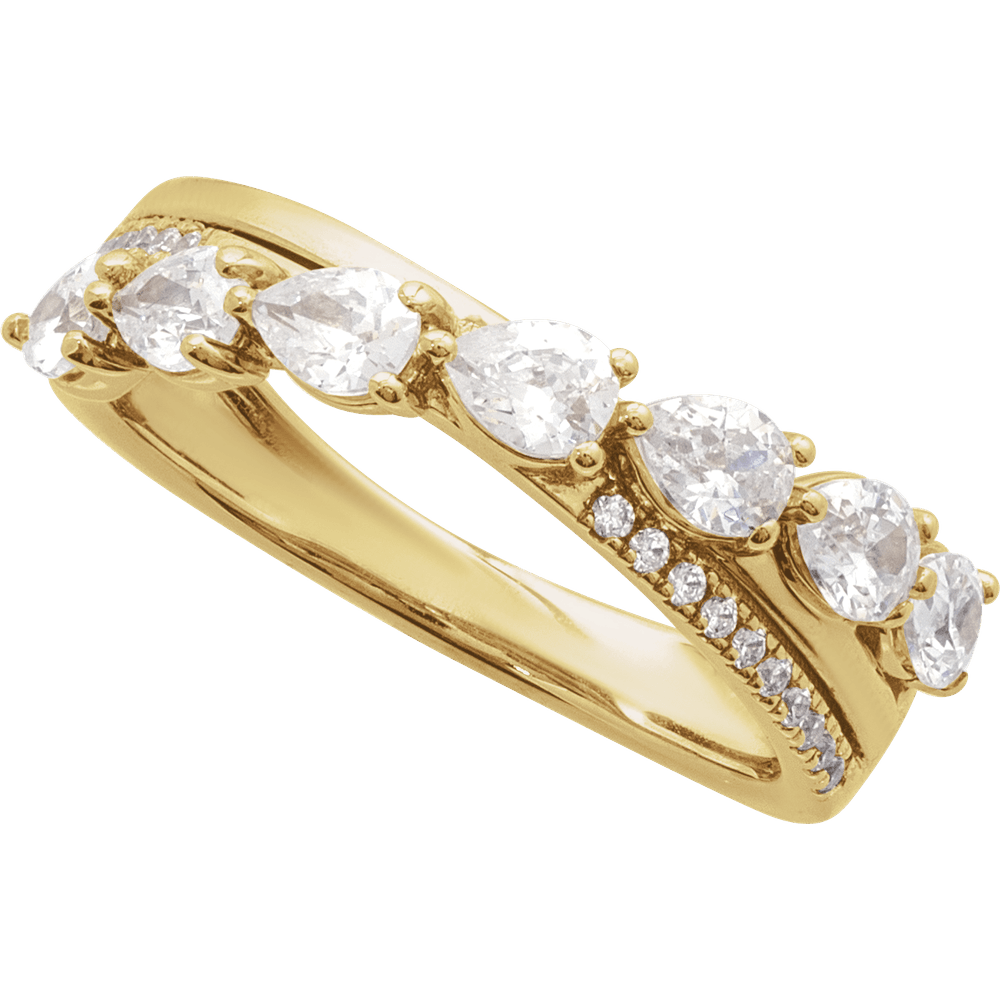Éclat Pear Diamond Ring 14K White & Yellow Gold