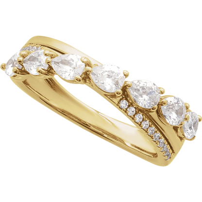 Éclat Pear Diamond Ring 14K White & Yellow Gold
