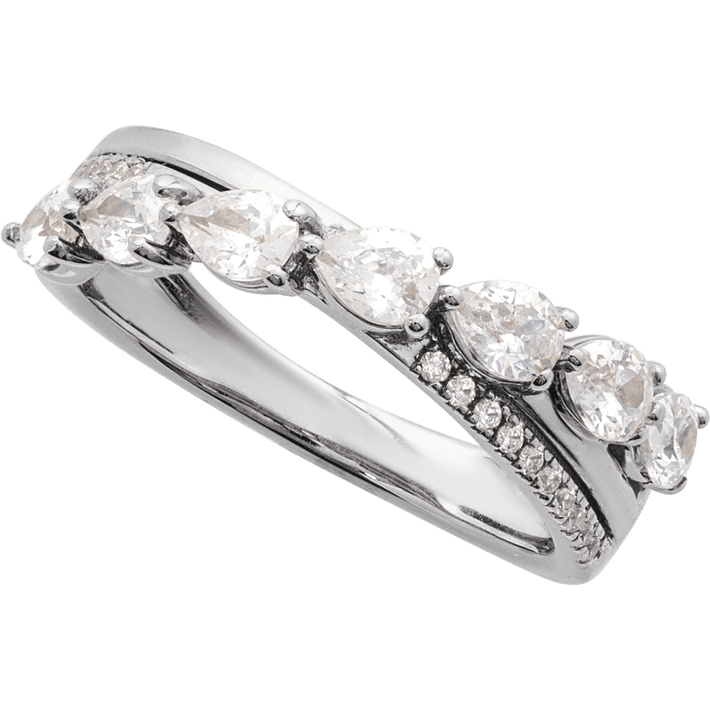Éclat Pear Diamond Ring 14K White & Yellow Gold