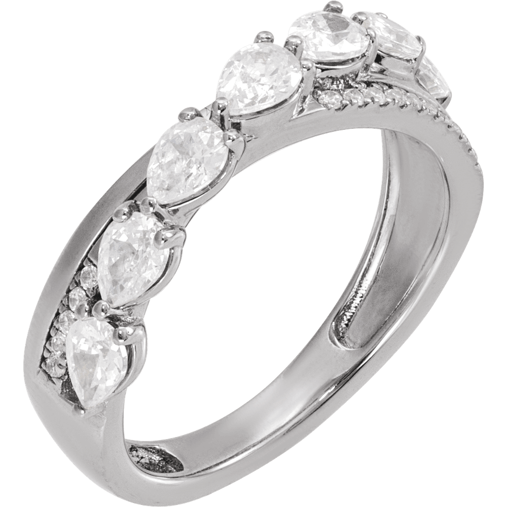 Éclat Pear Diamond Ring 14K White & Yellow Gold