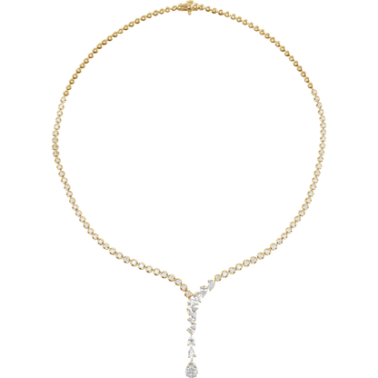 Cascade Royale Diamond Necklace 14K White & Yellow Gold