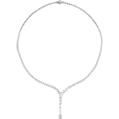 Cascade Royale Diamond Necklace 14K White & Yellow Gold