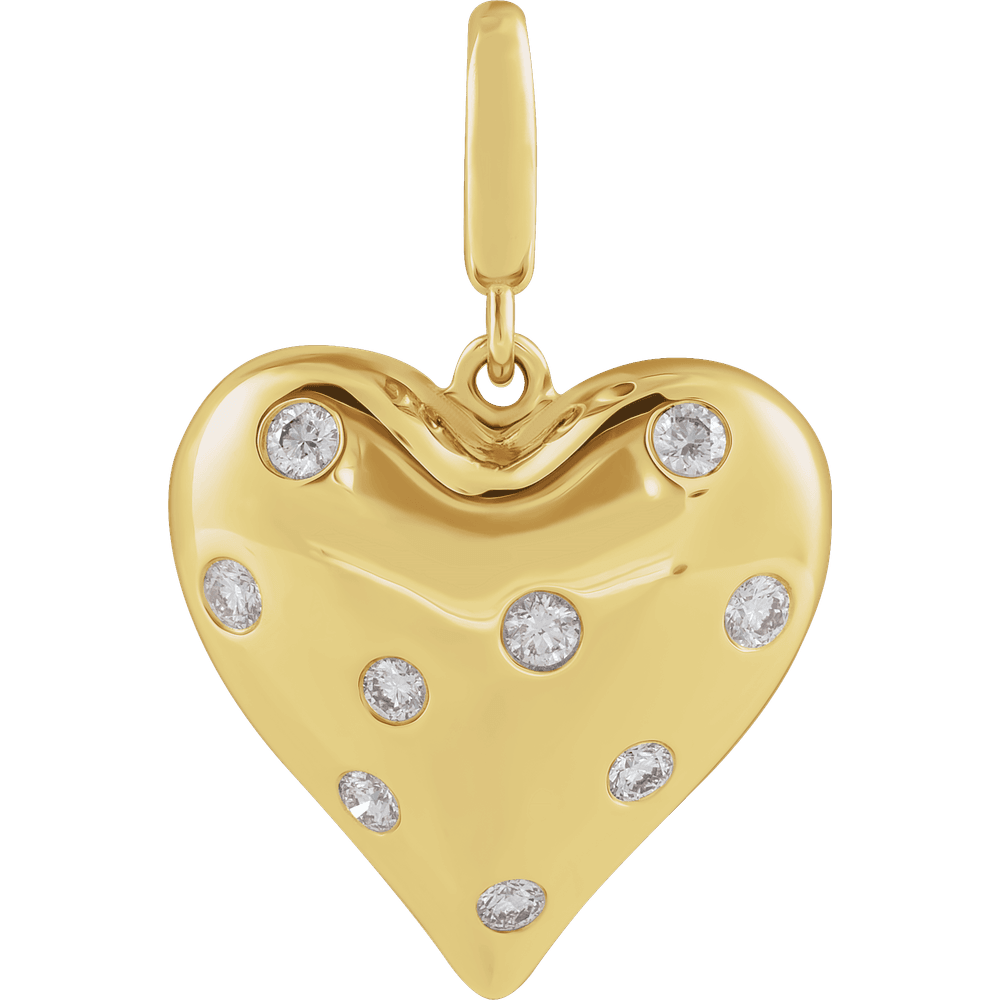Amour Éternel Diamond Heart Pendant 14K Gold