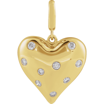 Amour Éternel Diamond Heart Pendant 14K Gold