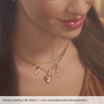 Amour Éternel Diamond Heart Pendant 14K Gold