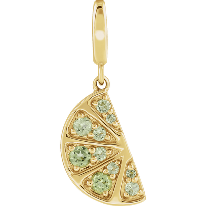 Citrine Éclat Lime Pendant 14K Gold & Natural Peridot