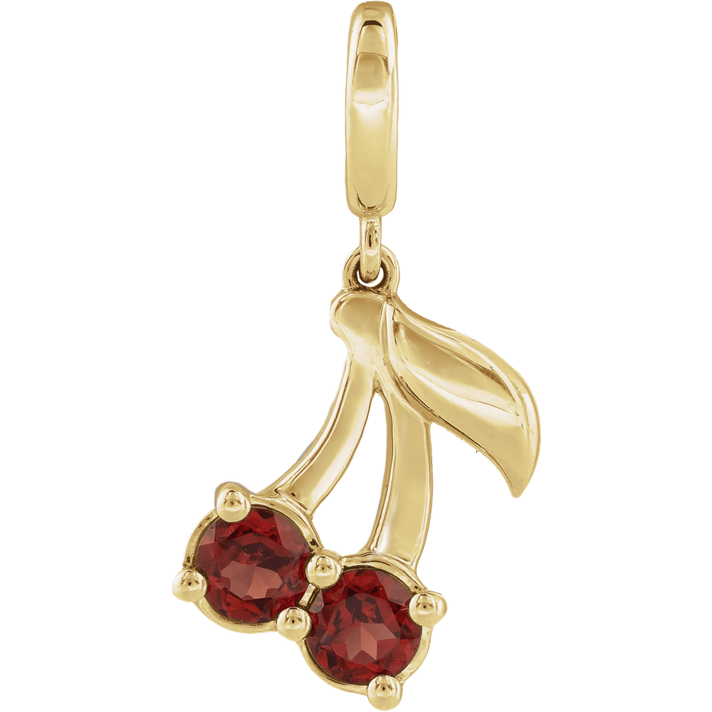 Cerise Éclat Garnet Pendant 14K Gold