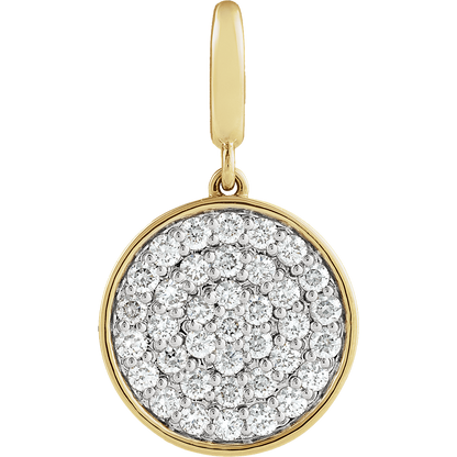 Éclat Pavé Disc Pendant 14K Gold & Natural Diamonds
