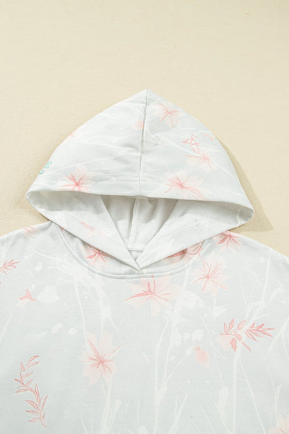 Plus Size Floral Long Sleeve Hoodie