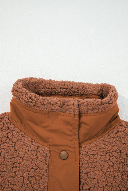 Solid Fleece Snap Button Side Tie Vest