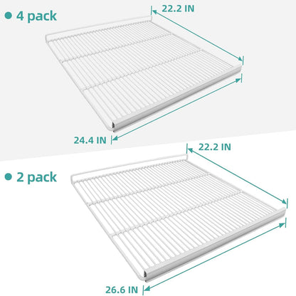 EQCHEN Food Shelves for 82"W Three Door Commercial Refrigerator Freezer 2 Set with 6 Shelf Clips