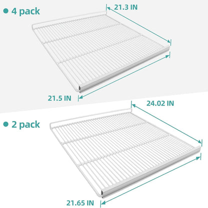 EQCHEN Food Shelves for 72"W Three Door Commercial refrigerator Freezer 2 Set with 6 Shelf Clips