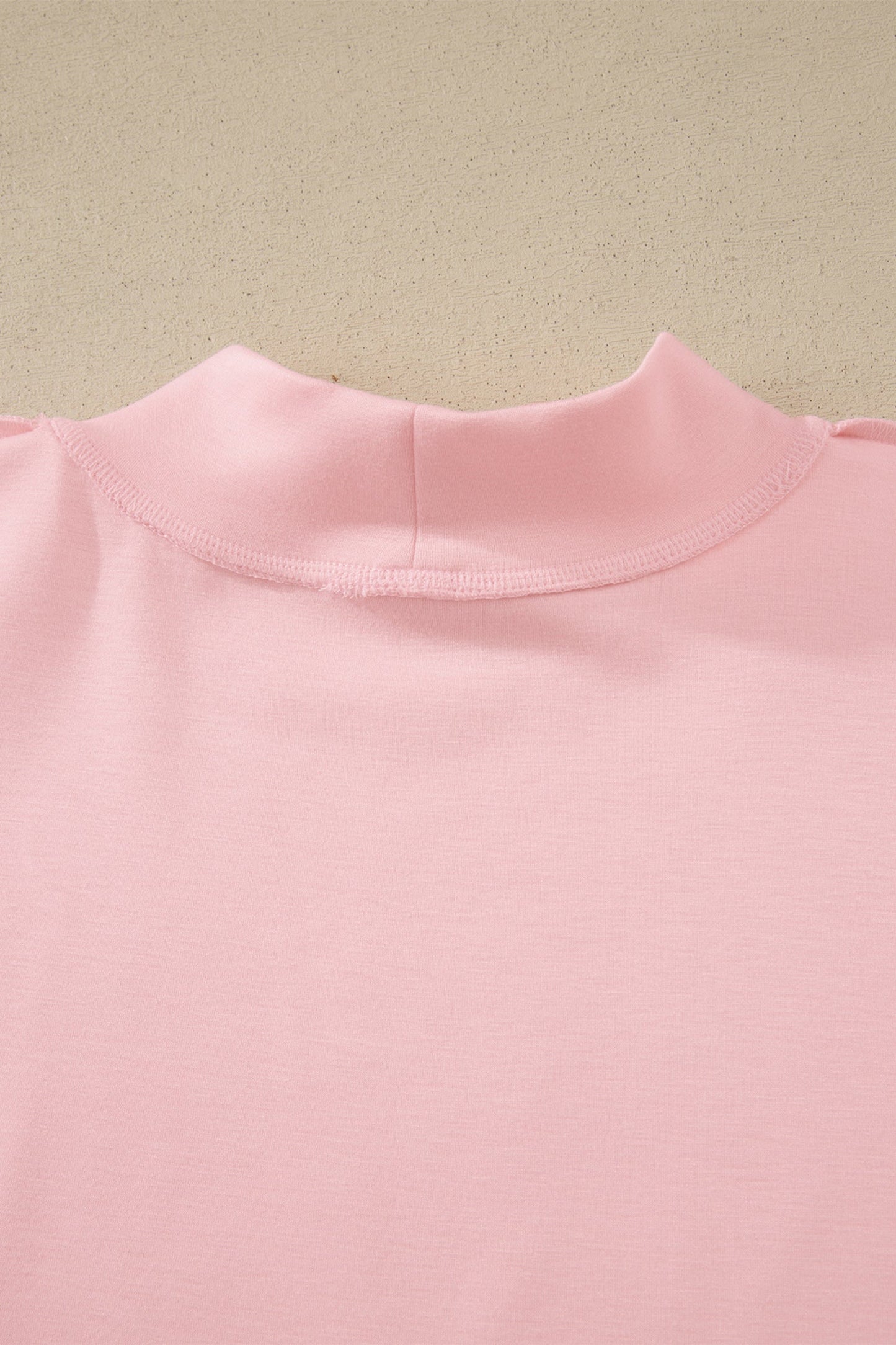 Solid Exposed Seam Mock Neck Tee & Shorts Set