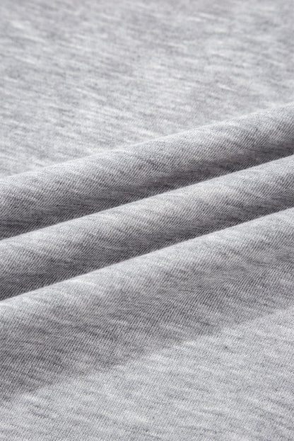Varsity Contrast Stripe Trim V-Neck Sweatshirt