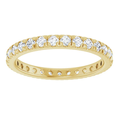 2mm French Set Diamond Eternity Ring / 14K Yellow Gold