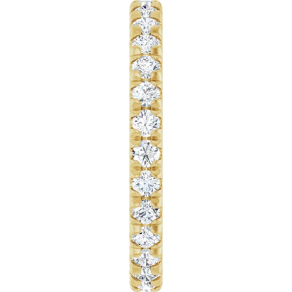 2mm French Set Diamond Eternity Ring / 14K Yellow Gold