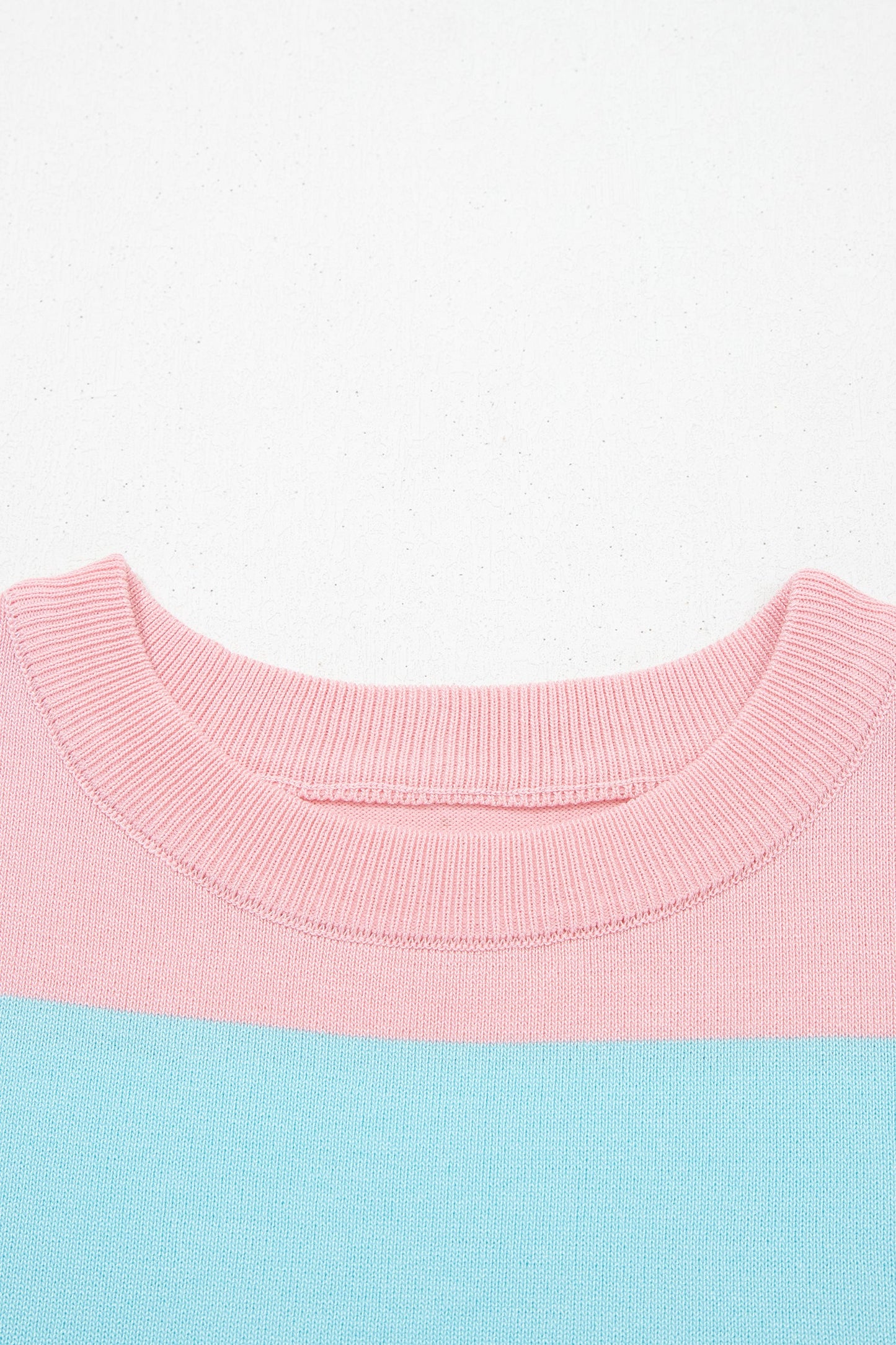 Stripe Colorblock Knitted Short Sleeve T-Shirt