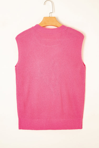 Western Cowboy Embroidered Round Neck Sleeveless Sweater