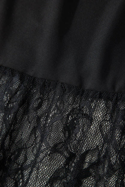 Solid Lace Patchwork Sleeveless Maxi Dress