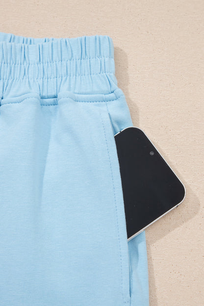 Solid Cropped Tank Top & Jogger Pants Set