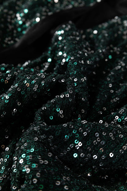 Sequin Open-Front Long Sleeve Cardigan
