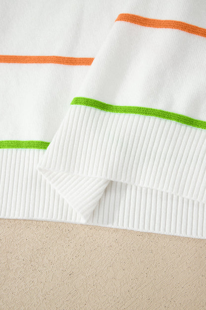 Stripe Round Neck Sleeveless Sweater Tank