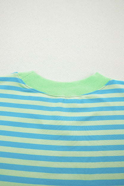 Stripe Colorblock Pullover & Pull-On Shorts Set