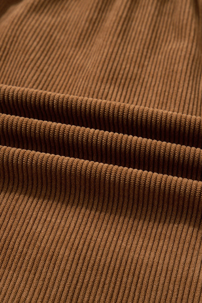 Plus Size Corduroy Button-Up Collared Shirt Dress