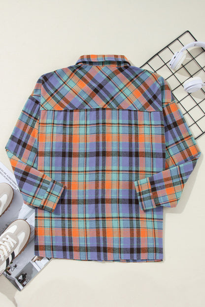 Plaid Button-Up Long Sleeve Shirt