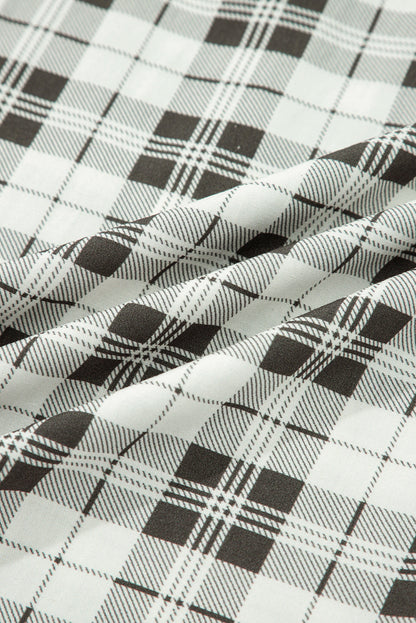 Plaid Patchwork Wide Leg Pants