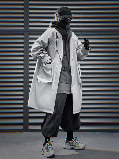 HiJ36 Grey Urban Trench Coat