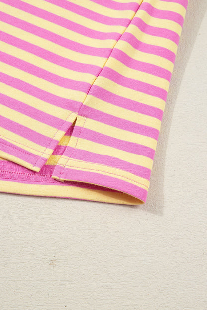 Stripe Terry Knit Top & Shorts Set