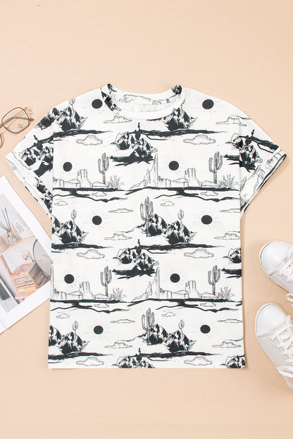 Western Desert Short Sleeve Knit Top