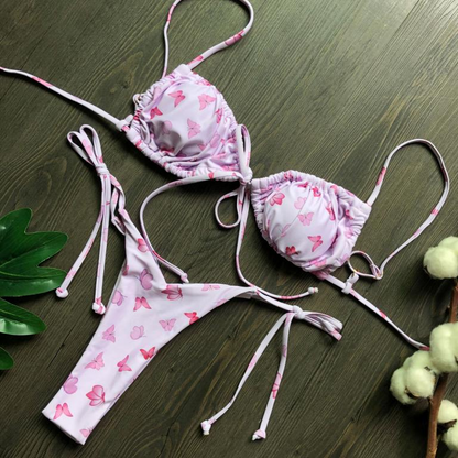 micro bikinis mujer Sexy string swimsuit Women pleated bikini set swimwear women Mini bathing suit