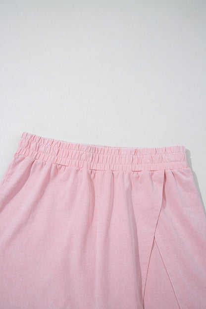 Mineral Wash Tank Top and Lined Split Skirt Set