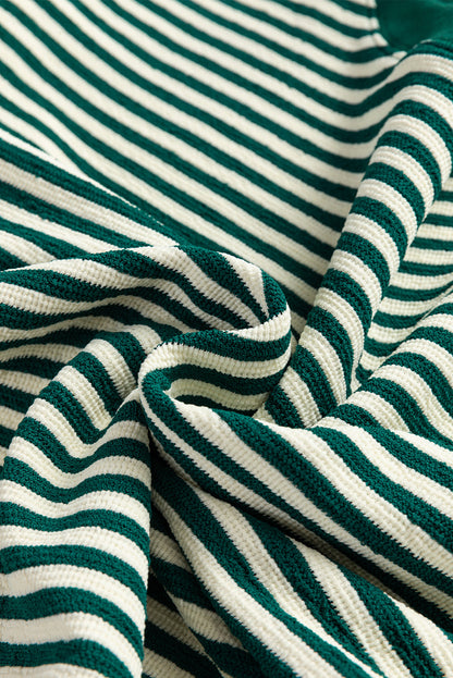 Stripe Drop Shoulder Long Sleeve Top