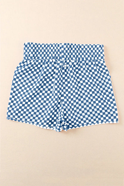 Leopard & Checker High Waist Athletic Shorts