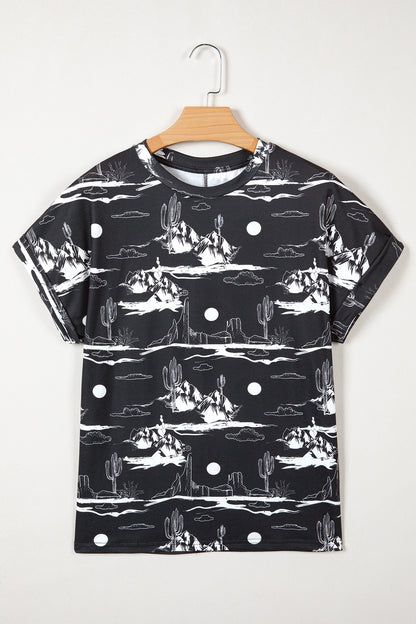 Western Desert Short Sleeve Knit Top
