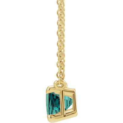 14K Yellow Gold Lab Grown Alexandrite 18" Necklace