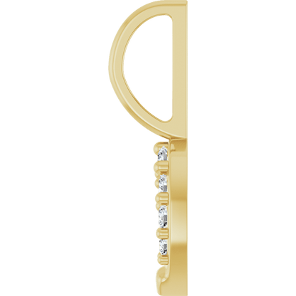 14K Yellow Gold 1/8 CTW Natural Diamond Horseshoe Pendant | GC