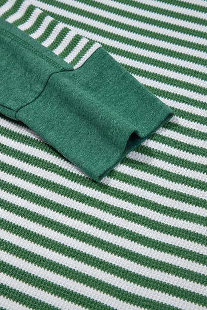 Stripe Thermal Knit Drop Shoulder Top