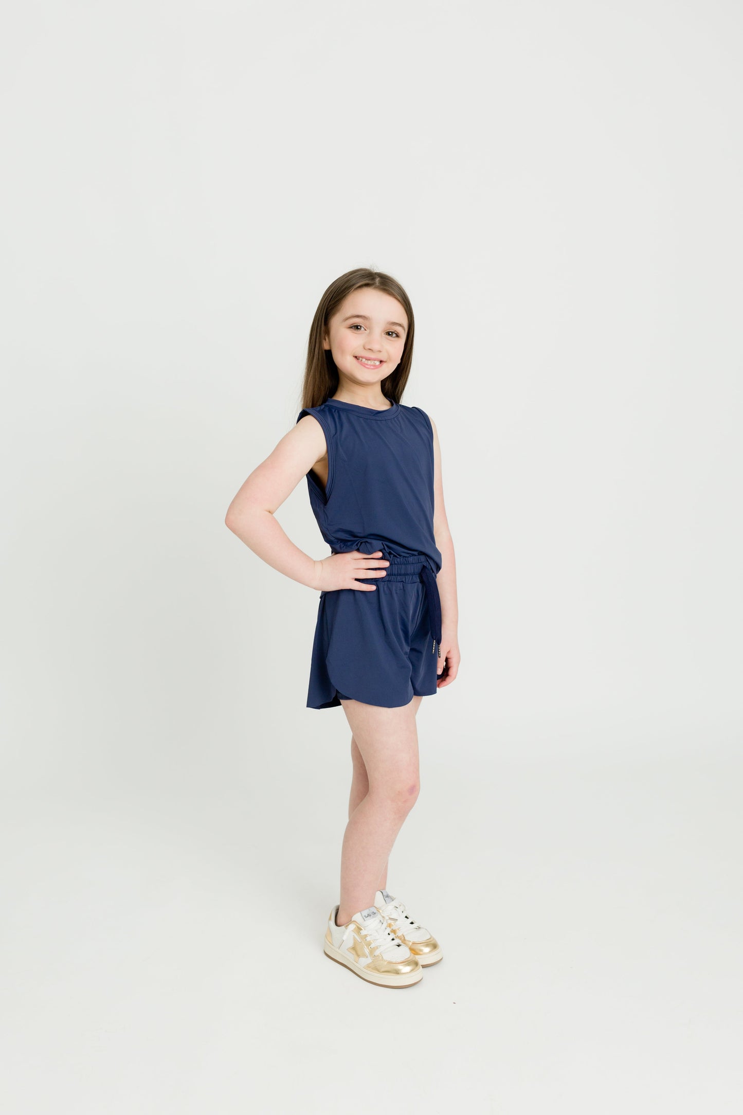 Navy Blue High Low Tank