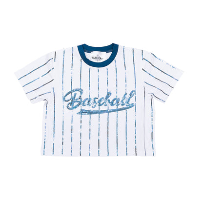 Baseball Royal Blue Striped Top